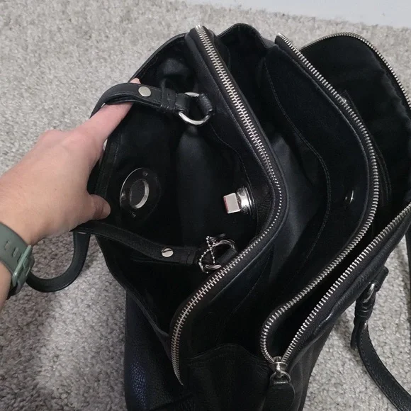 Coach Y2K Penelope Pebbled Leather Satchel Shoulder Bag Black Turnlock - Picture 10 of 13